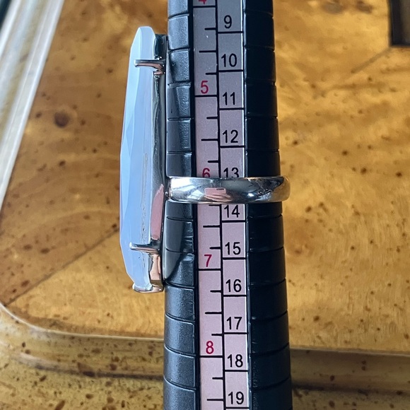 Natural Blue Lace Agate Sterling Silver Ring Size 6 - Picture 8 of 9